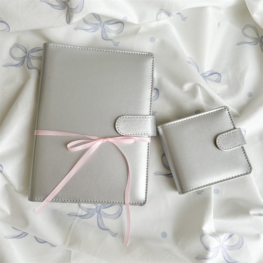Ring Binder Box - A5 A6 A8 SliverGold PU DIY