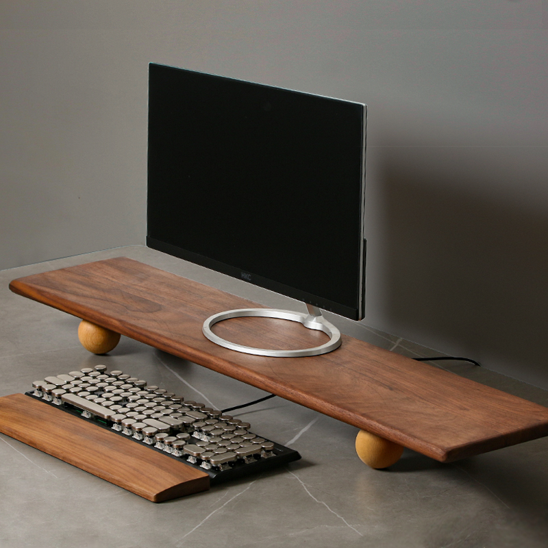 Desk Setup Monitor And Laptop - حامل رفع الكمبيوتر المحمول من الخشب