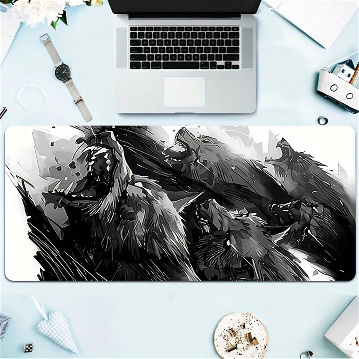 Desk Setup Programmer - وسادة مكتب ألعاب كبيرة بتصميم الذئب