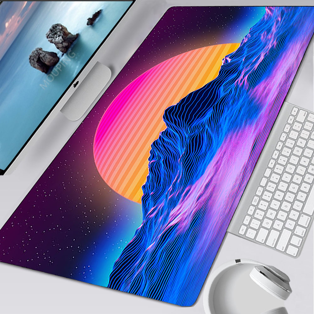 Desk Setup Game - Vaporwave Mousepad Retrowave/synthwave 900x400 ماوس الوسادة