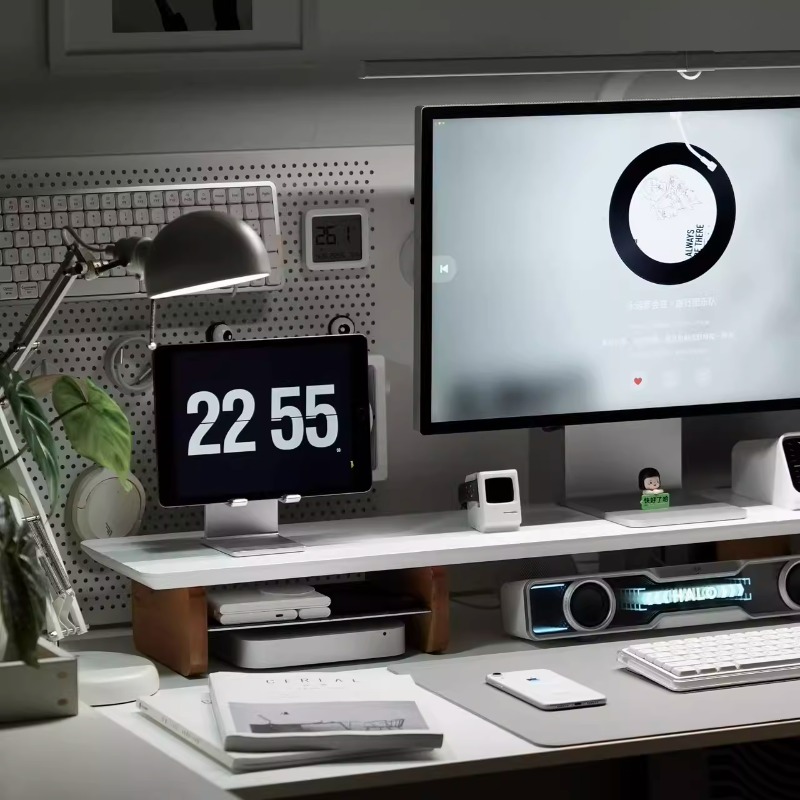 حامل شاشة حديث مريح لرف المكتب - مراجعة Desk Setup Monitor And Laptop وسعره