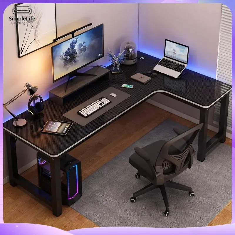 مكتب ألعاب زاوي للكمبيوتر والل - مراجعة Desk Setup Monitor And Laptop وسعره