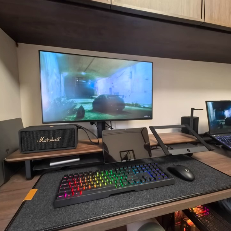 حامل مراقبة معياري، منظم مكتب  - مراجعة Desk Setup Monitor And Laptop وسعره