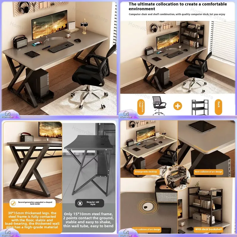 مكتب كمبيوتر خشبي عصري للمنزل  - مراجعة Desk Setup Ergonomics وسعره